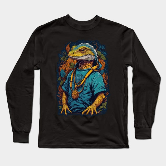 Tropical Terrors: Exotic Reptiles Unleashed Long Sleeve T-Shirt by Moulezitouna